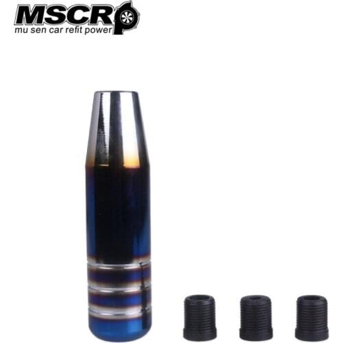 Shift knob 13cm/18cm Length Aluminum Gear Shift Knob Racing Car Universal Shift Gear Knob with 3 adapter
