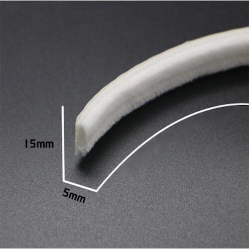 Self-adhesive Felt Draught Excluder Screen Door Window Seals Brush Wool Pile Seals Weatherstrip 15x5mm 5m 10m Brown White Gray