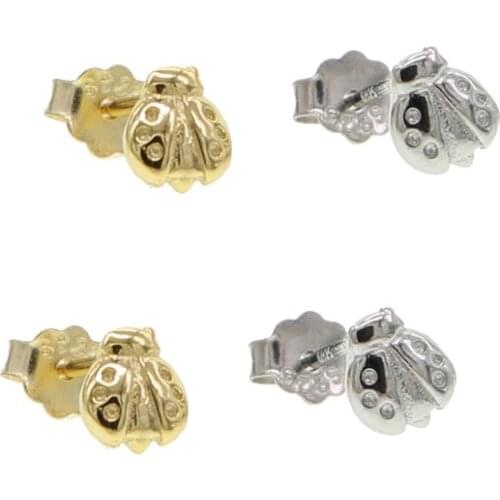 Real 925 Sterling Silver Insect Stud Earrings for Women Tiny Cute Stereoscopic Spider/Dragonfly/Butterfly/Ladybird Ears Stud HOT