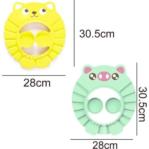 Cute Baby Shampoo Cap With Cartoon Funy Pattern Kids Baby Infant Cap Ship Bath Shower Adjustable Waterproof Drop Q9I8