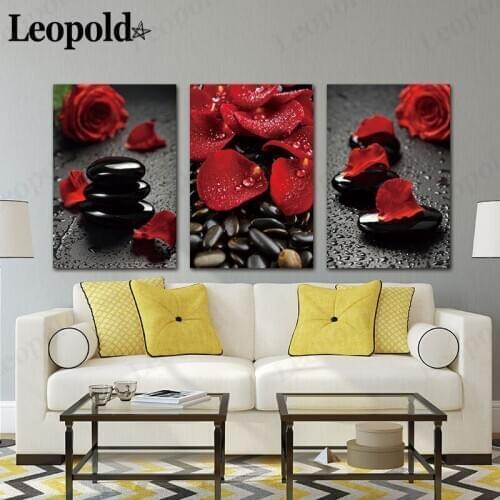 Modern Flower Canvas Poster Red Rose Petal Painting Picture Print Wall Art Nordic Fashion Home Living Room Decoration