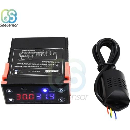 SHT2000 SHT2010 Temperature Humidity Controller Thermostat Humidistat Thermometer Hygrometer Control Switch With Heater Cooler
