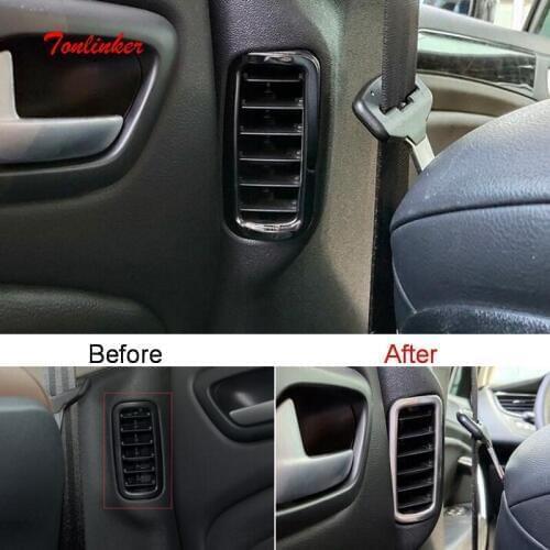 Tonlinker Interior Rear Door Outlet Cover case Stickers for CITROEN C5 2010-19 Car Styling 2 PCS Stainless steel Cover stickers