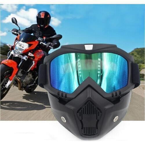 Outdoor Cycling Motorcycle Windproof Detachable Goggles Mask Protector Outdoor Cycling Protect Padding Helmet Sunglasses