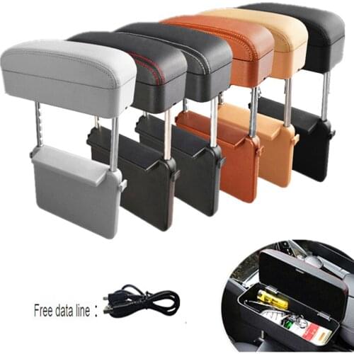 1 Pcs Universal Car Armrest Storage Box Wireless Charging with USB Line Car Elbow Support Case Auto Seat Gap Organizer