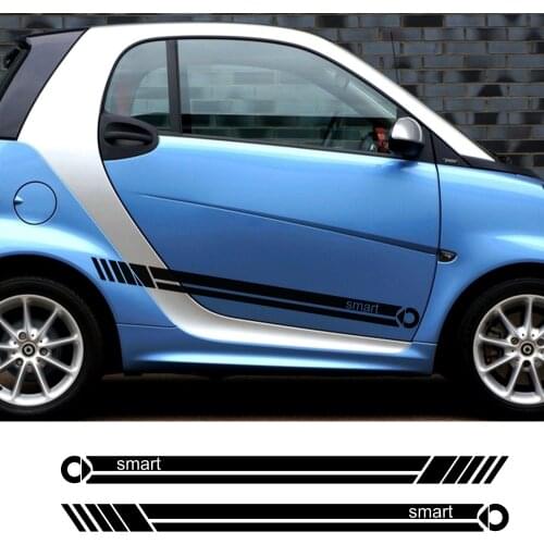 2pcs Car Door Side Stripe Vinyl Film Sticker Decal Decoration For Smart 451 453 fortwo forfour Car Accessories