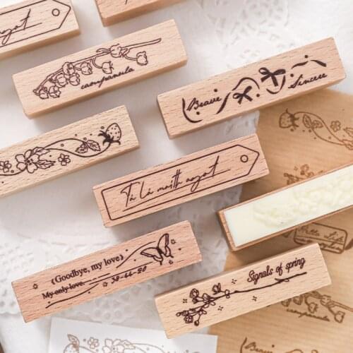 Vintage Strawberry Bowknot Tag Decoration Stamp Wooden Rubber Stamps For Scrapbooking Stationery DIY Craft Standard Stamp