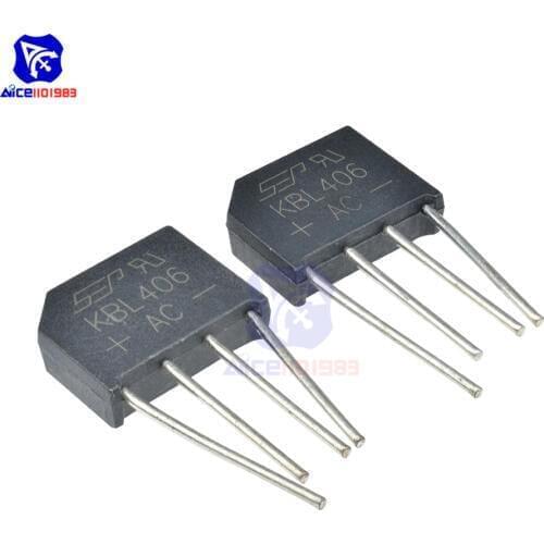 5PCS/Lot Bridge Rectifier Diode KBL406 SIP-4 4A 600V Single Phase Bridge Rectifier Original Integrated Circuit