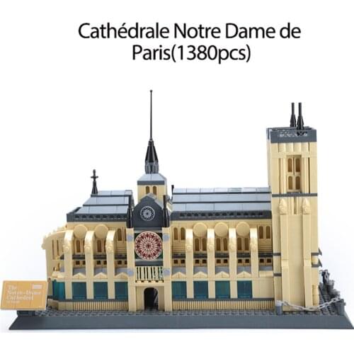 Wange Blocks Worlds Famous Architecture Series NOTRE DAME CATHEDRAL of Paris Building Blocks Classic Building Model Kits Gifts