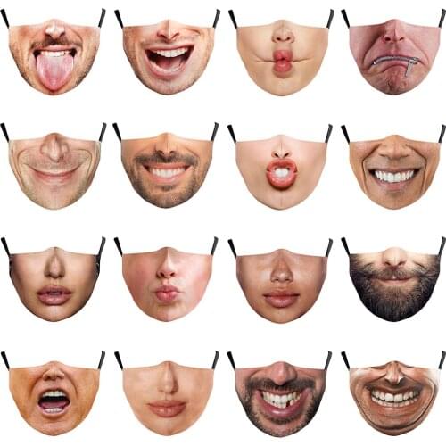 New Creative Funny Mouth Mask Halloween Cospaly Gift Women Men Unisex Face-Protection Cycling Spots Breathable Adult Party Masks