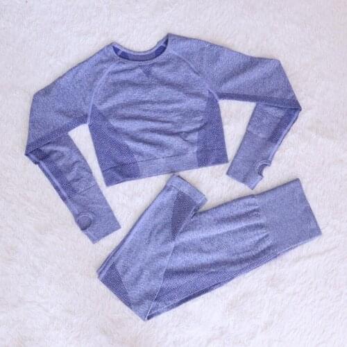 Seamless Yoga Sets Sports Suits Women Running Fitness Sportswear High Waist Gym Leggings Shirts Workout Sports T-shirts Pants