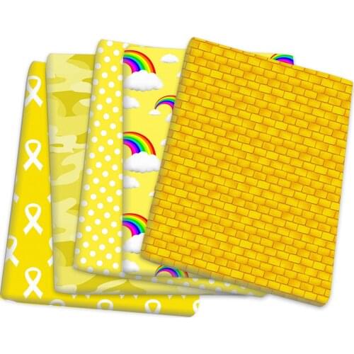 Animal Yellow Bee Cloud Cancer Dots Polyester Cotton Sewing Quilting Fabrics Needlework Material DIY Handmade Cloth,1Yc14417