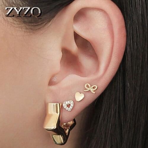 ZYZQ Exquisite Heart Ear Clip Earrings Set For Women Girl Romantic Tassel Butterfly Cartilage Non-Piercing Ear Cuff Jewelry