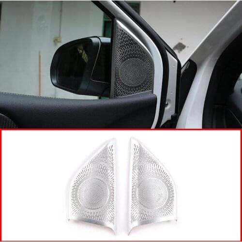 1 Pair Silver Car Door Audio Speaker Tweeter Decoration Cover Trim Aluminum For Mercedes Benz B GLB Class W247 X247 2020