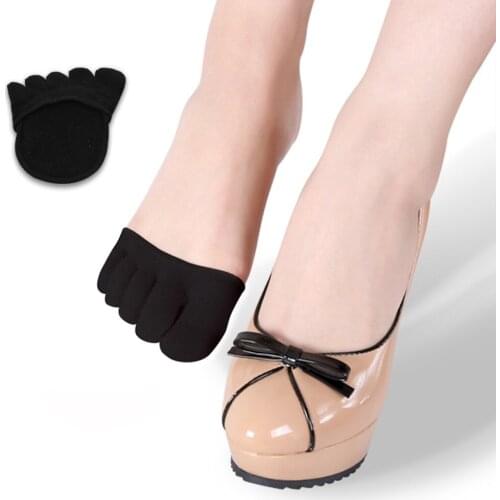 1Pair Women Anti Slip Foot Care Tool High Quality Half Insoles Pads Cushion Metatarsal Sore Forefoot Support Toe Socks For Heels