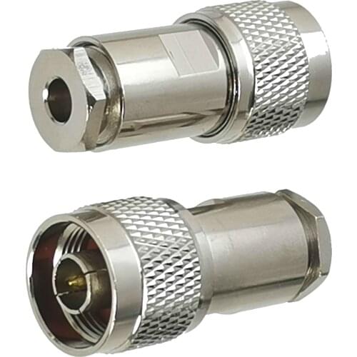 1pcs N Male Plug Connector Clamp RG58 RG142 LMR195 RG400 Cable RF Coaxial Brass Straight New