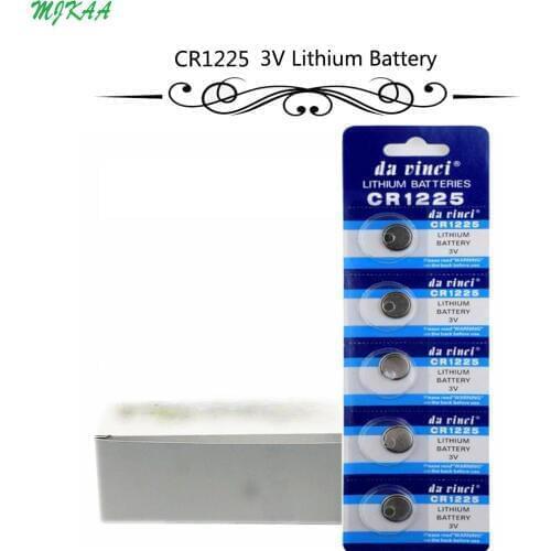 100Pcs=20Card CR1225 Button Batteries LM1225 BR1225 KCR1225 Cell Coin Lithium Battery 3V CR 1225 For Watch Electronic Toy Remote