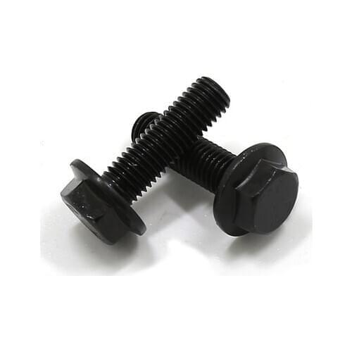 2pcs M6 M7 M8 hexagon flange screws hex mechanical screw anti-tooth left hand bolts carbon steel bolt black color 16mm-30mm long