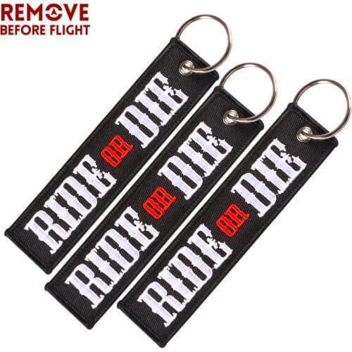 3 PCS RIDE OR DIE Embroidery Letter Car Keychains for Motors Key Chain Bijoux Gifts Porte Clef Customized Key Ring Key Chains