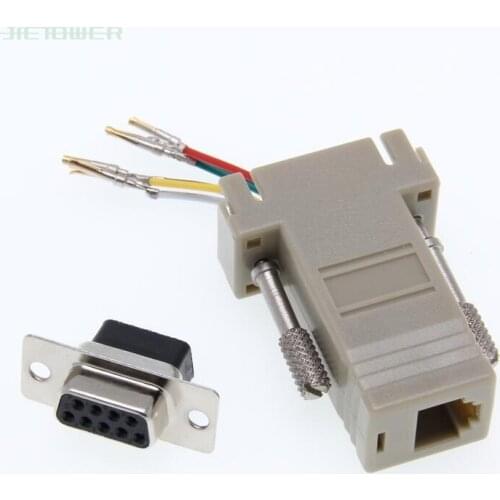 300pcs/lot DB9 Female To RJ12 RJ45 Female DB9 To RJ45 DB9 To RJ12 Adapter for Computer Connection of 9-pin Serial Port