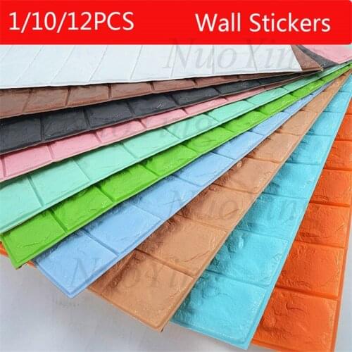 70*77 3D Brick Wall Stickers DIY Self Decor Foam Waterproof Wall Covering Wallpaper For TV Background Kids Living Room