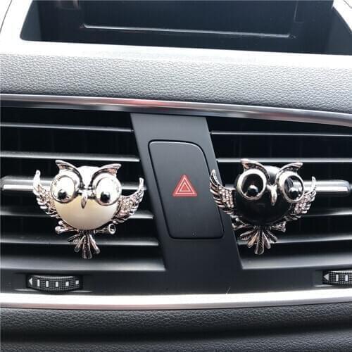 Car Perfume Clip Owl Diamond Fragrance Metal Air Vent Freshener Auto Interior Outlet Decoration Adornment Trim Accessory Gifts