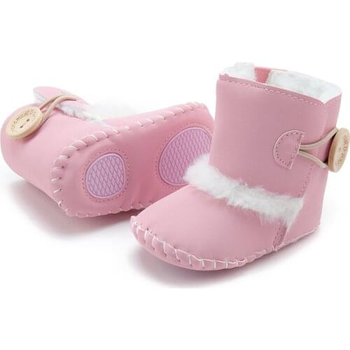 New Winter Baby Boots Baby Shoes Toddler Soft Sole Fluff Anti-slip Cotton Warm Snow Boot First Walkers Newborn Crib Shoes