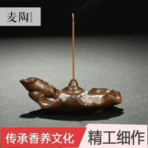 Tea incense altar ornaments back incense burners aromatherapy incense road ceramic furnace Buddhist supplies