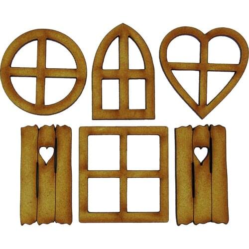 Fairy Door and Windows Set for Trees Miniature Wooden Fairy Pixie Garden Outdoor Decor for Home Kids Garden Supplies WWO66