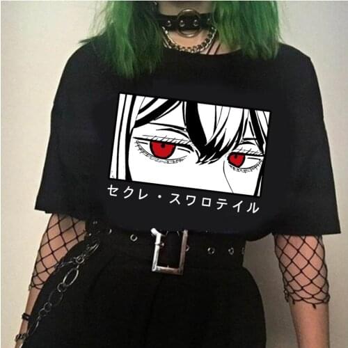 Men T-shirts Black Clover Eyes Graphic Print Summer Tshirts Streetwear Tops