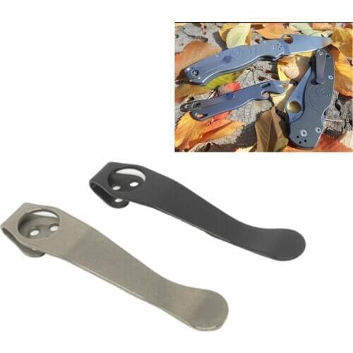 1pc 12*55mm Titanium Alloy Pocket Holder Knife Clip Back Clips Waist Clip for C81 C10 C11 Folding Knife Back Clips
