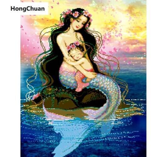 Cartoon motherand child diamondpainting cross stitchneedlework home decoration mural 5D DIYsquare/round mosaic diamondembroidery