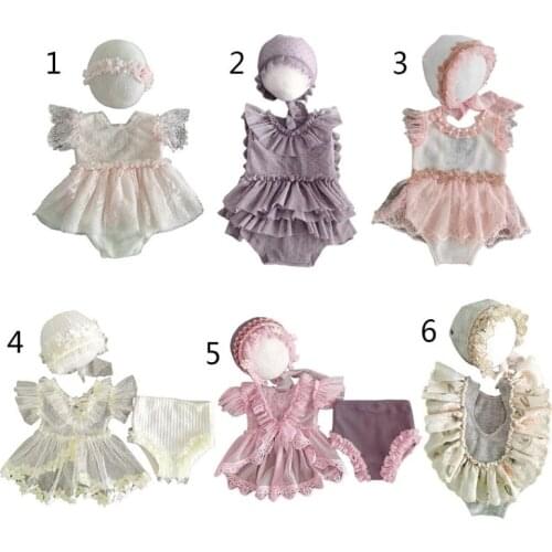 1 Set Infants Photo Shooting Costume Outfits Baby Hat Romper Jumpsuit Short Pants Newborn Photography Props