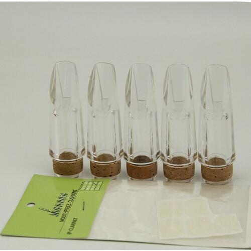 5PCS Crystal Clarinet, Clarinet Mouthpiece Transparent High-grade +Dental pad