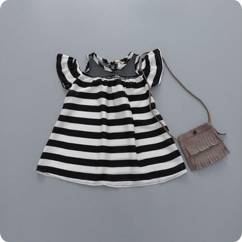 Summer Childrens Garment Childrens Girl Baby Stripe Feifei Off The Cuff Dress Girl A Doll Unlined Upper Garment