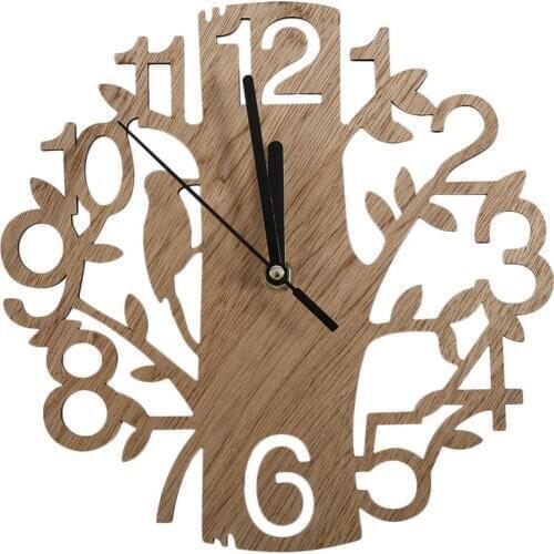 2020 Wall Clock Morden Wood Vintage Design Modern Design Home Living Room Coffee Shop Chic Bar Bar Personality Quiet Clock