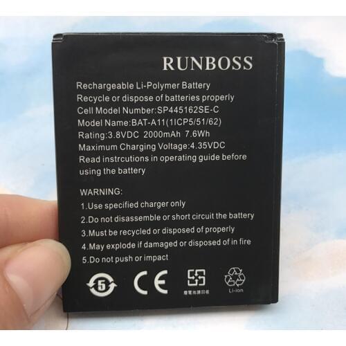 100% New High Quality BAT-A11 (1ICP5/51/62) Battery For Acer Liquid Z410 T01 Z330 Cell Phone Batteries SP445162SE-C 2000mAh