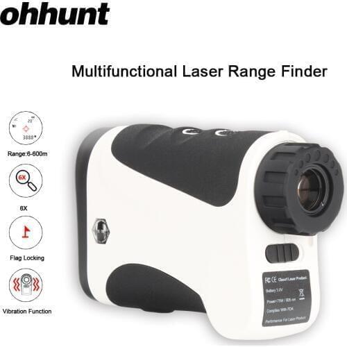 Ohhunt Hunting Laser Rangefinders 6X 600M Monocular Outdoor Golf Range Finder Distance Meter Multifunction LRF Echo Sounder