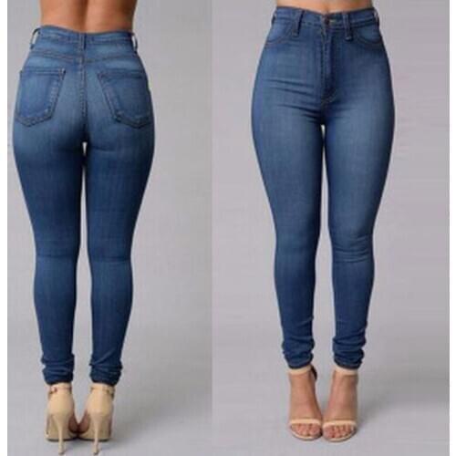 Autumn Trendy Causal Skinny Classic Pencil Pants New Womens Fashion High Waist Leggings Sexy Bottom Slim Jeans Trousers