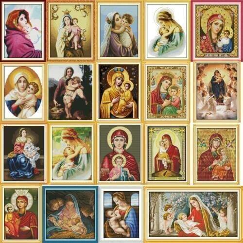 Joy Sunday Holy mother and son series Pattern Canvas DMC Counted Chinese Cross Stitch Kits Printed Embroidery Set Needlework