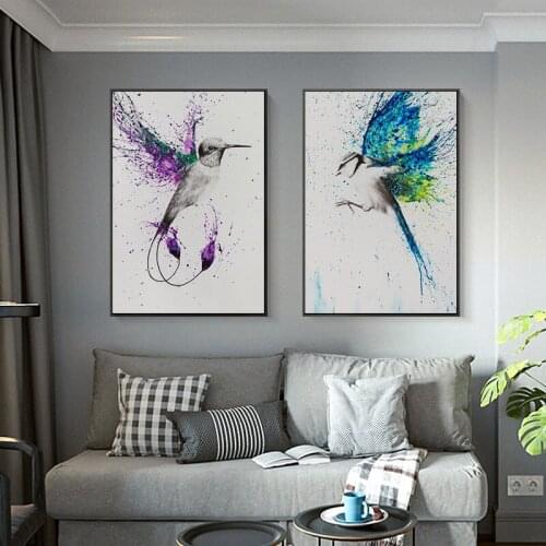 Tropical Minimalist Art Hummingbird Animal Canvas Print Poster Wall Decoration Anime Decor Picture For Living Room Home Design