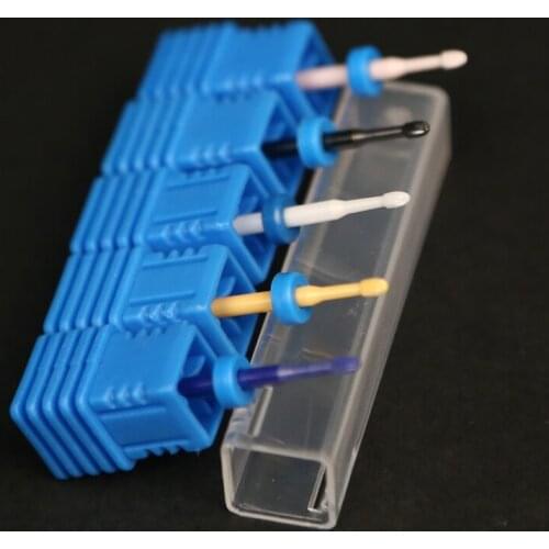 10PCS Ceramic Nail Drill Bit Manicure Cuticle Clean Milling Cutter for Manicure UV Gel Remover Manicure Pedicure Nail Art Tool