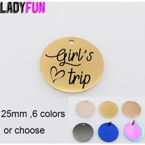 Girls Trip Charm Stainless Steel Girls Harajuku Adventure Camping Hiking Charms High Polish Mirror Pendant 10pcs