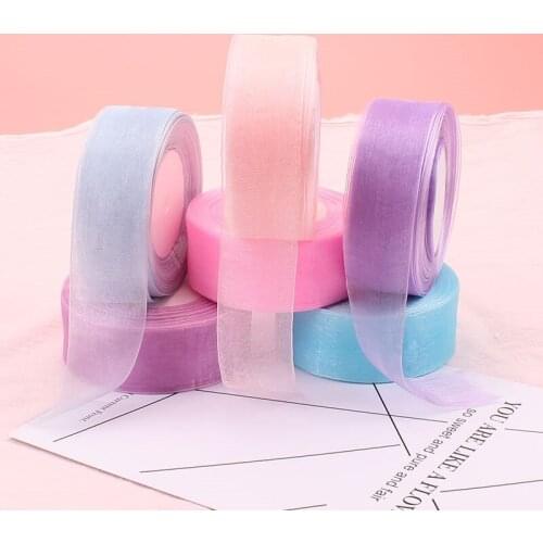 12-50mm Organza Ribbon for Wedding Party Decoration Invitation Card Gift Wrapping Scrapbooking Supplies Riband Sew Craft 45Meter