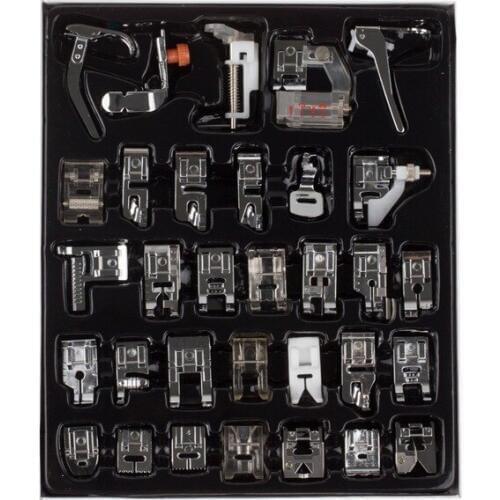 32pcs Domestic Sewing Machine Presser Foot Feet Kit Set With Box For Brother Singer Janom