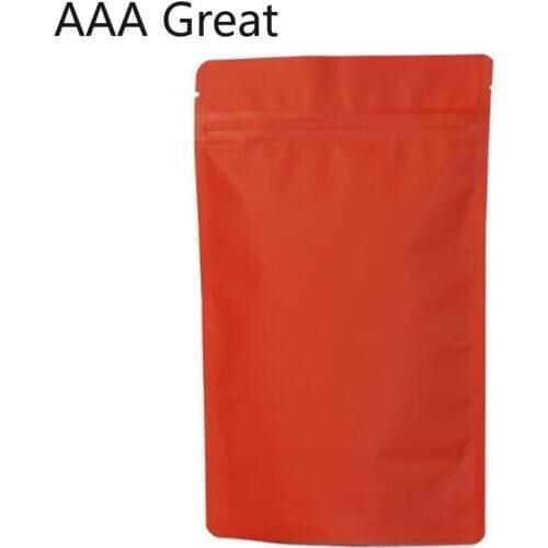 50Pcs/Lot Zip Lock Package Bag Foil Food Packaging Bag Aluminum Foil Ziplock Bags Food Grade Storage Pouches Stand Up Red Matte