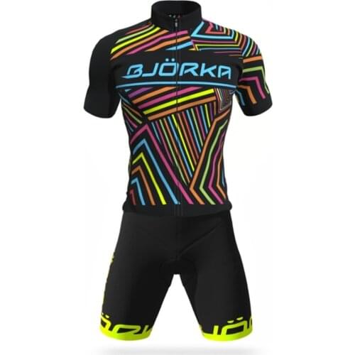 BJORKA Summer Mens Bike Pro Team Short Sleeve Jerseys Sets Conjunto Masculino Ciclismo Maillot Cycling Equipamento Bike Kits