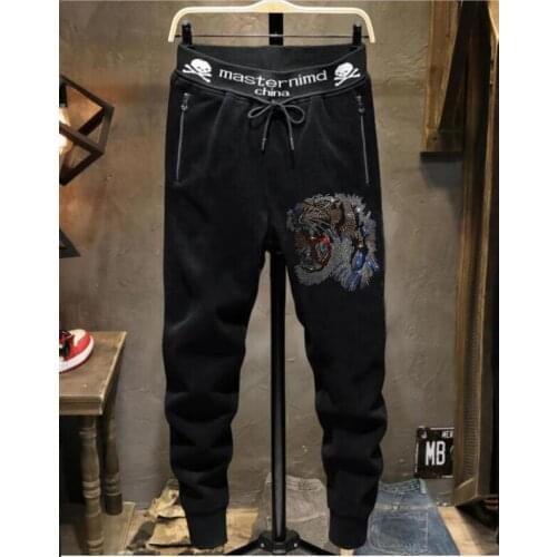 New arrival Summer Quick dry Mens Rhinestone pants high quality Fashion Comfortable pant for holiday man thin design