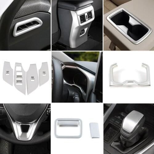 For Toyota Rav 4 Rav4 5 Gen 2019 2020 Interior Moulding Dashboard Central Control Color Change Modify ABS Matte Silver Sticker
