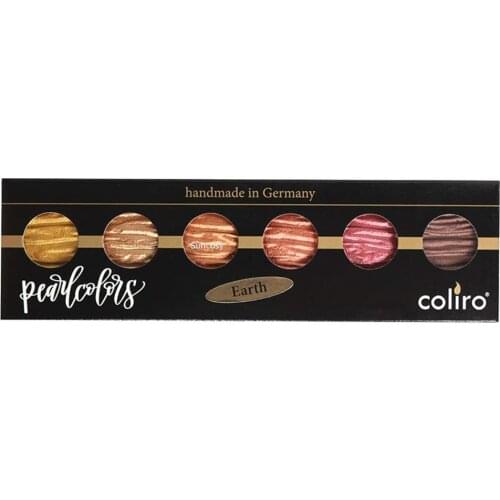 Finetec Coliro Artist Mica Pearl Watercolor Paint, M700 Earth (6 Color Set) by Finetec GmbH